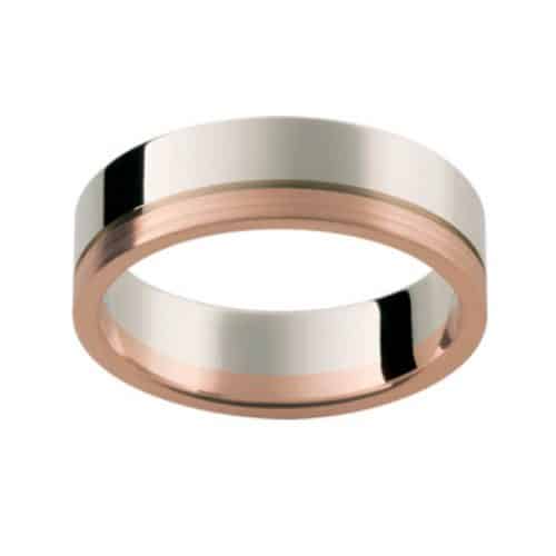 Gents Rose White Gold Wedding Band Artisans Bespoke Jewellers