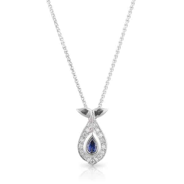 Pear Sapphire & Diamond Necklace