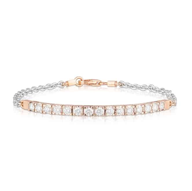 White & Rose Gold Tiara Wedding Band - Artisans Bespoke Jewellers