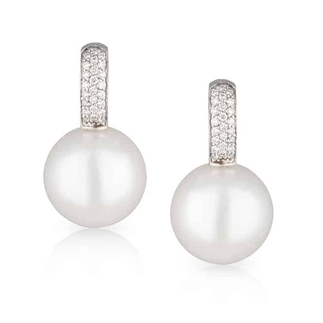 pearl diamond studs