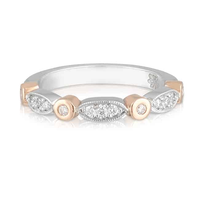 Rose Gold Marquise White Gold Wedder