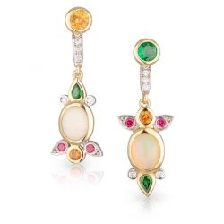 Opal Asymmetrical Drop Earrings