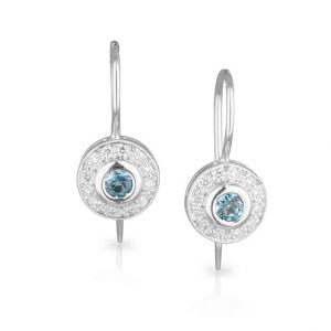 Aquamarine Diamond Halo Drops