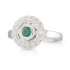 Round Emerald Round Bezel Ring