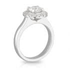 Round Diamond 4 Claw Halo Ring