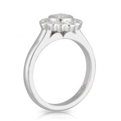 Round Bezel Diamond Daisy Ring