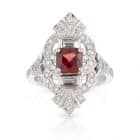 Red Spinel Art Deco Ring