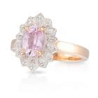 Pink Sapphire Halo Ring