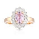 Pink Sapphire Halo Ring