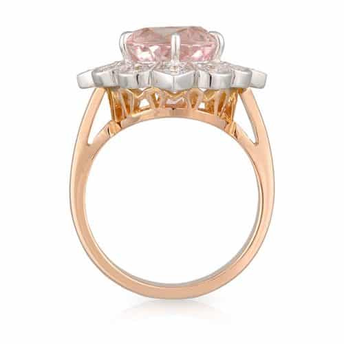 Oval Morganite Diamond Ring - Artisans Bespoke Jewellers