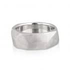 Gents Wedder White Gold Hammer Ring