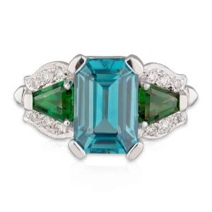 Blue Green Deco Ring