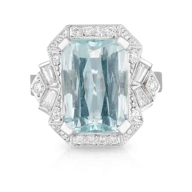 Aquamarine Art Deco Ring