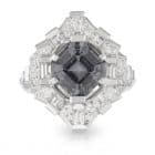 Grey Spinel Diamond Ring