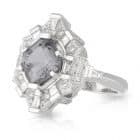 Grey Spinel Diamond Ring
