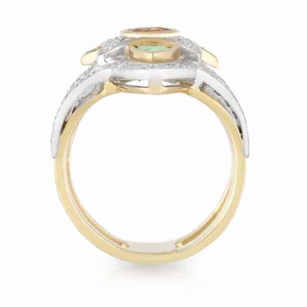 Tammy Orange Sapphire Tsavorite Garnet Ring