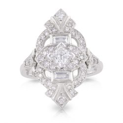 Princess Diamond with Art Deco Diamond Halo