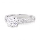 Diamond Round Brilliant 4 Claw Diamond Shoulder Engagement Ring