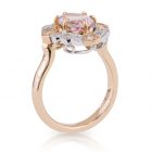 Oval Morganite and Art Deco Diamond Dress Ring