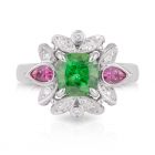 Tsavorite Garnet Pink Spinel Ring