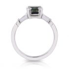 Emerald Parti Sapphire and Tapered Baguette Diamond Engagement Ring