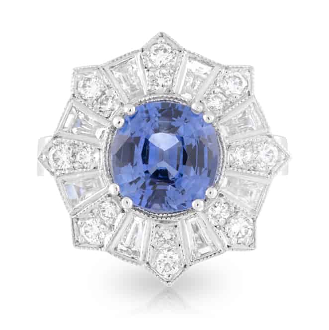 Tanzanite Yellow Sapphire Diamond Gold Fireworks Brooch