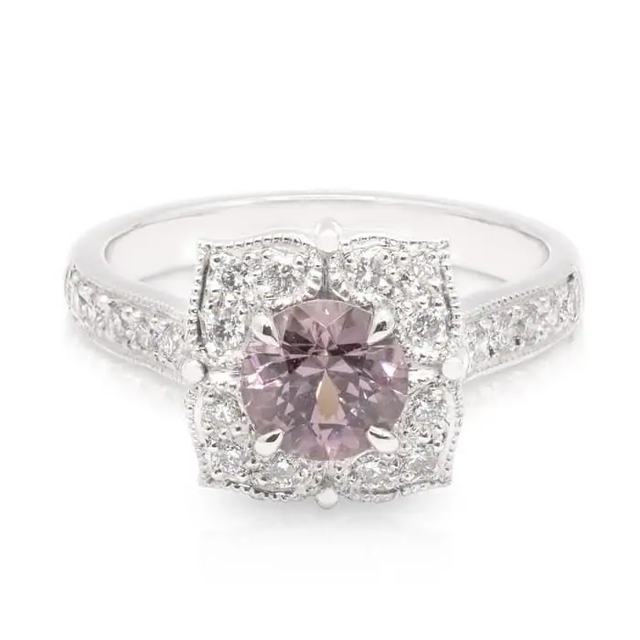 Mauve Spinel Flower Ring