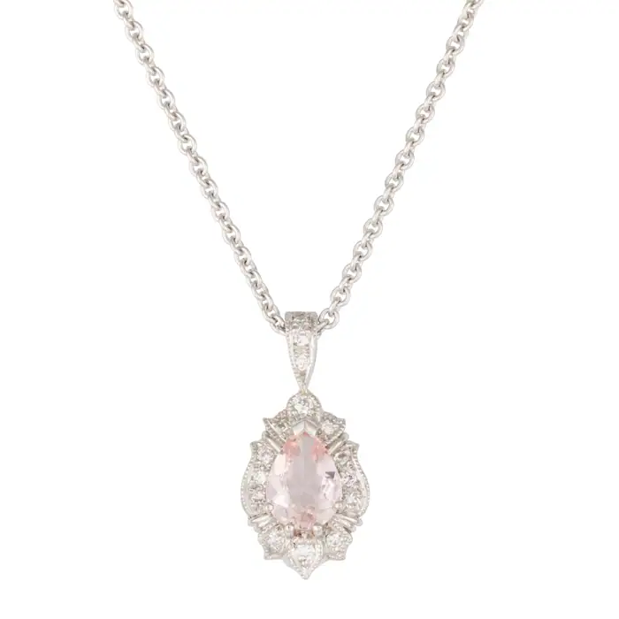Pink Sapphire Pear Pendant