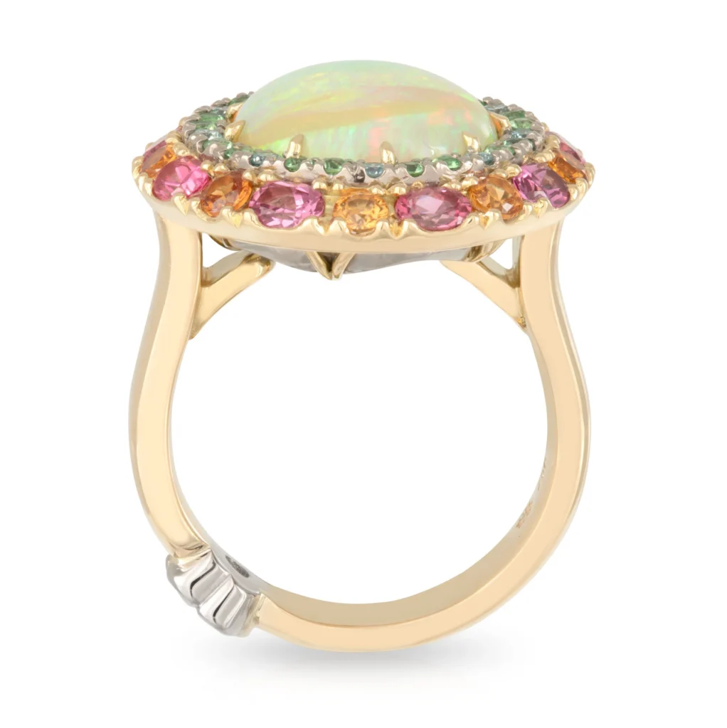 Andromeda Crystal Opal Ring Sitting Up