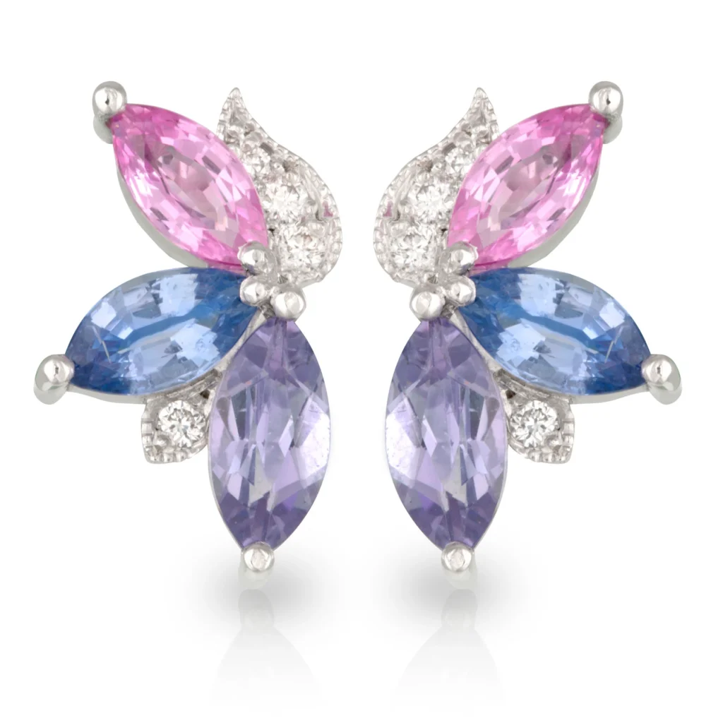 Angelique Astrid Blue Pink Studs