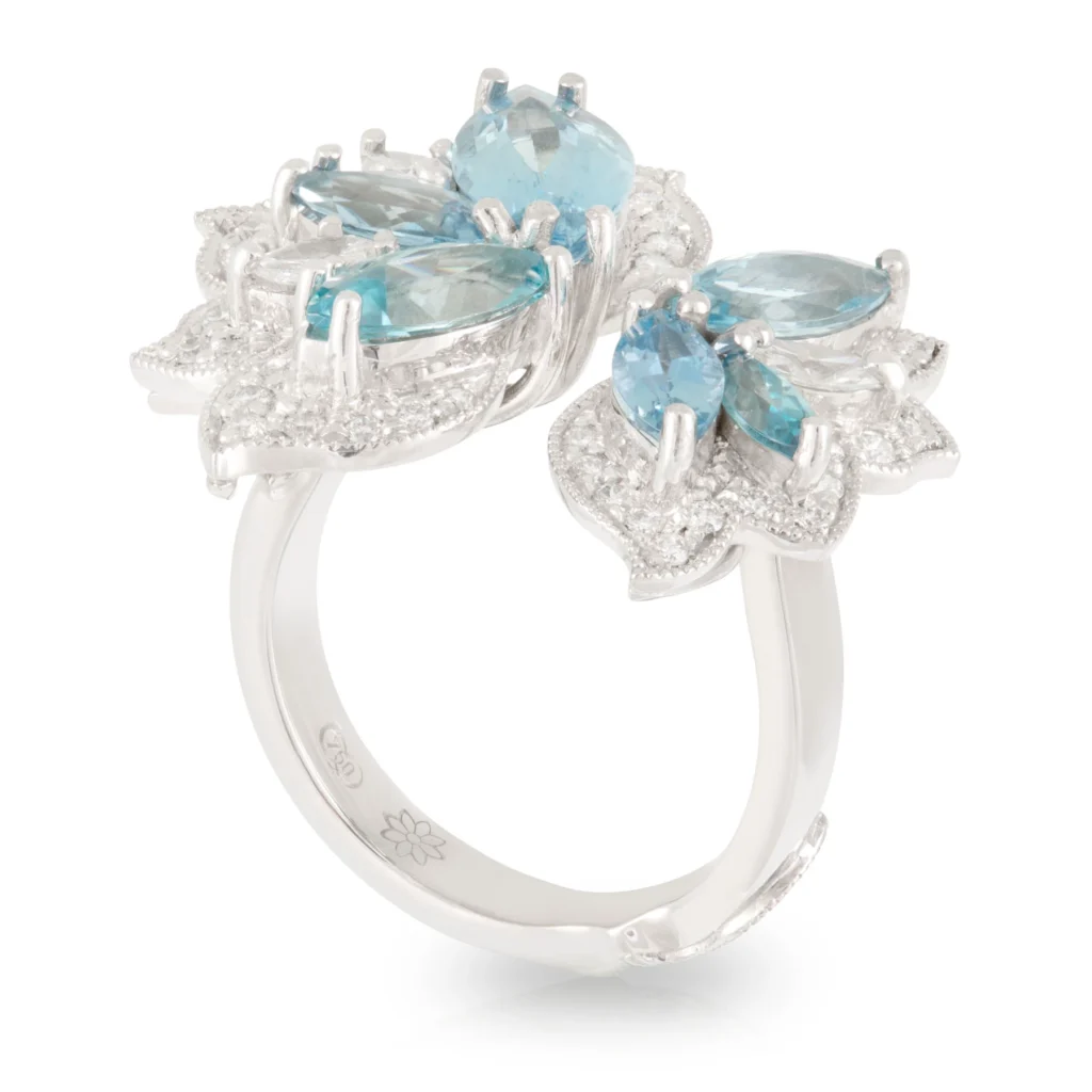 Angelique Blue and Diamond Ring