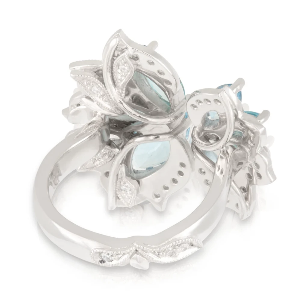 Angelique Blue and Diamond Ring Back