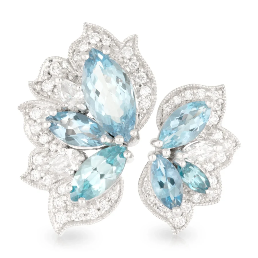 Angelique Blue and Diamond Ring