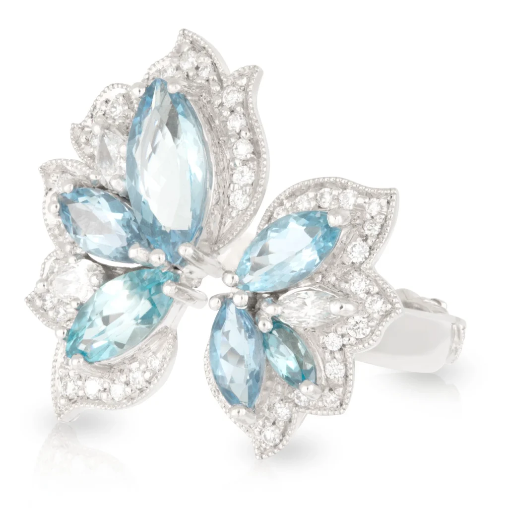 Angelique Blue and Diamond Ring