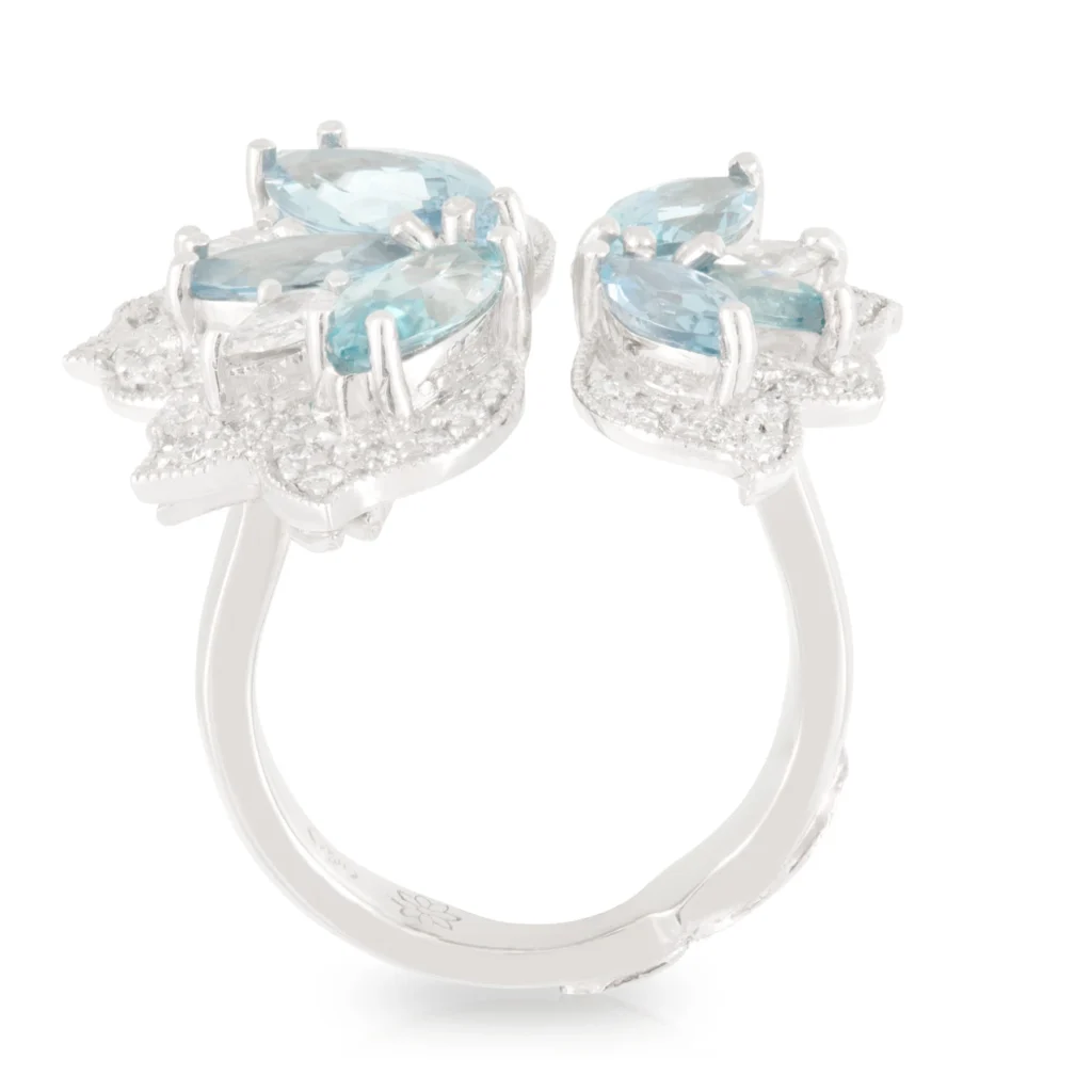 Angelique Blue and Diamond Ring