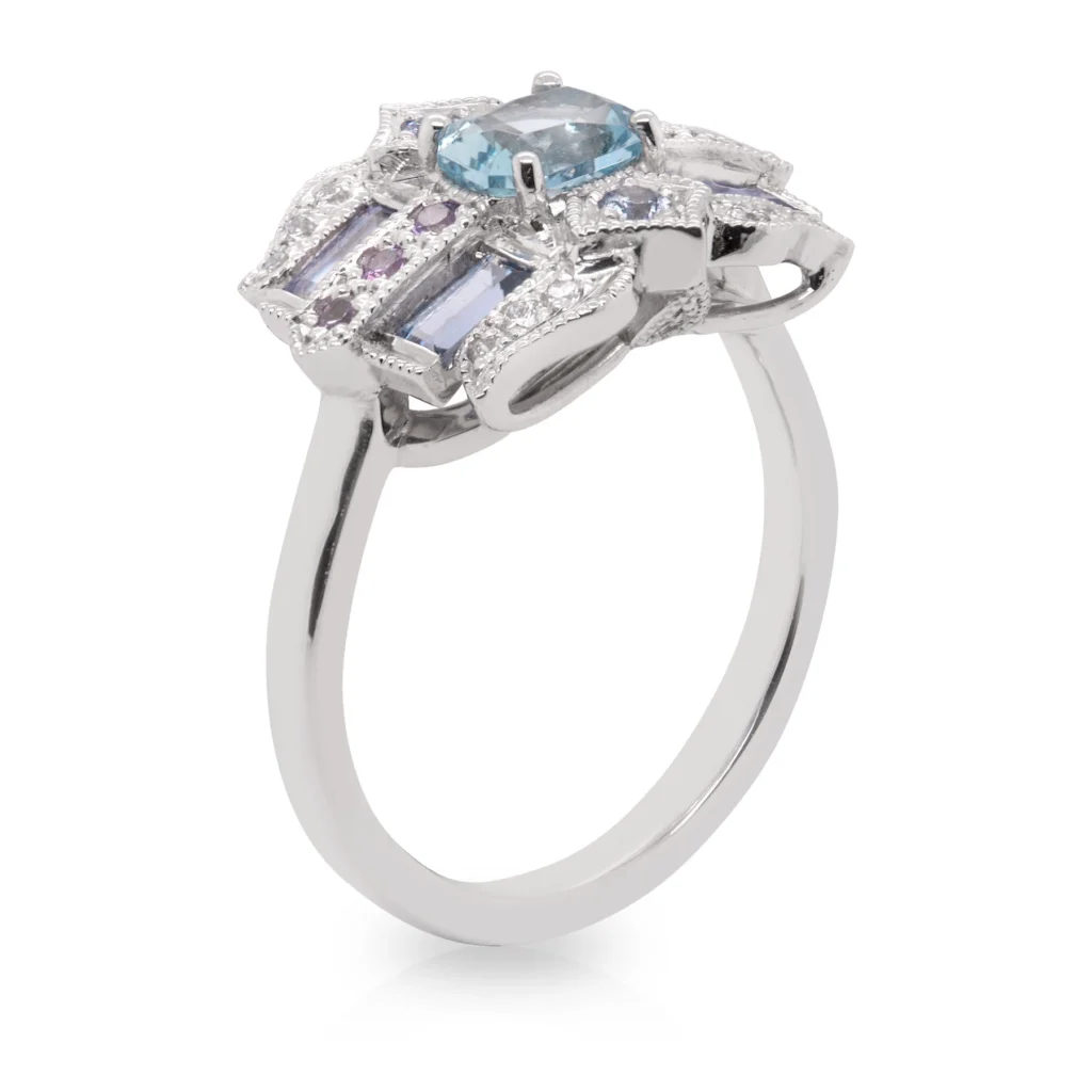 Aquamarine Sunset Ring