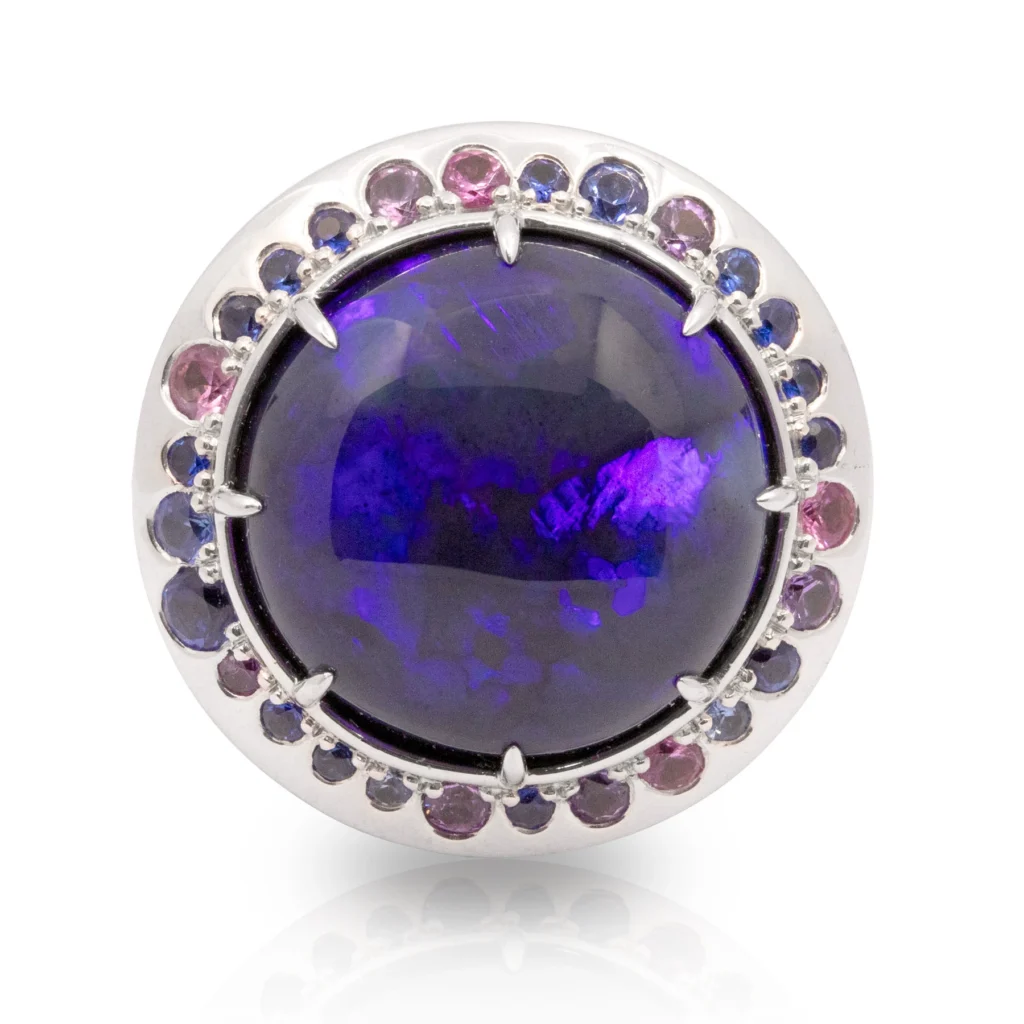Black Opal Halo Dress Ring