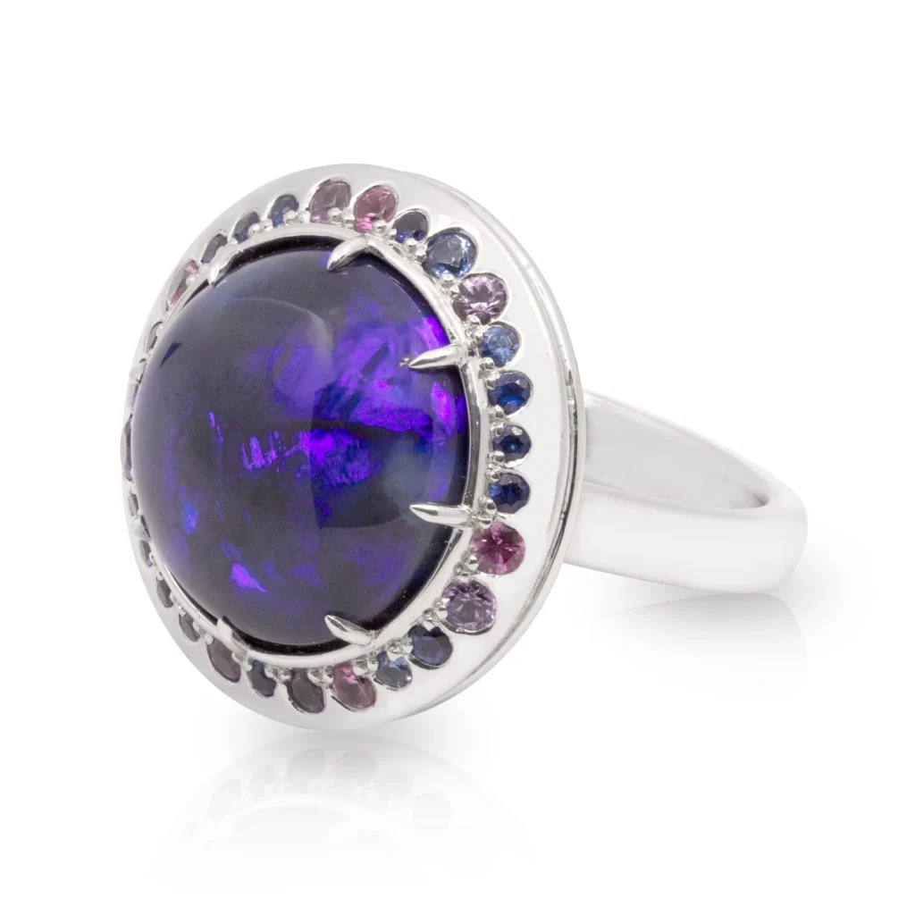 Black Opal Halo Dress Ring