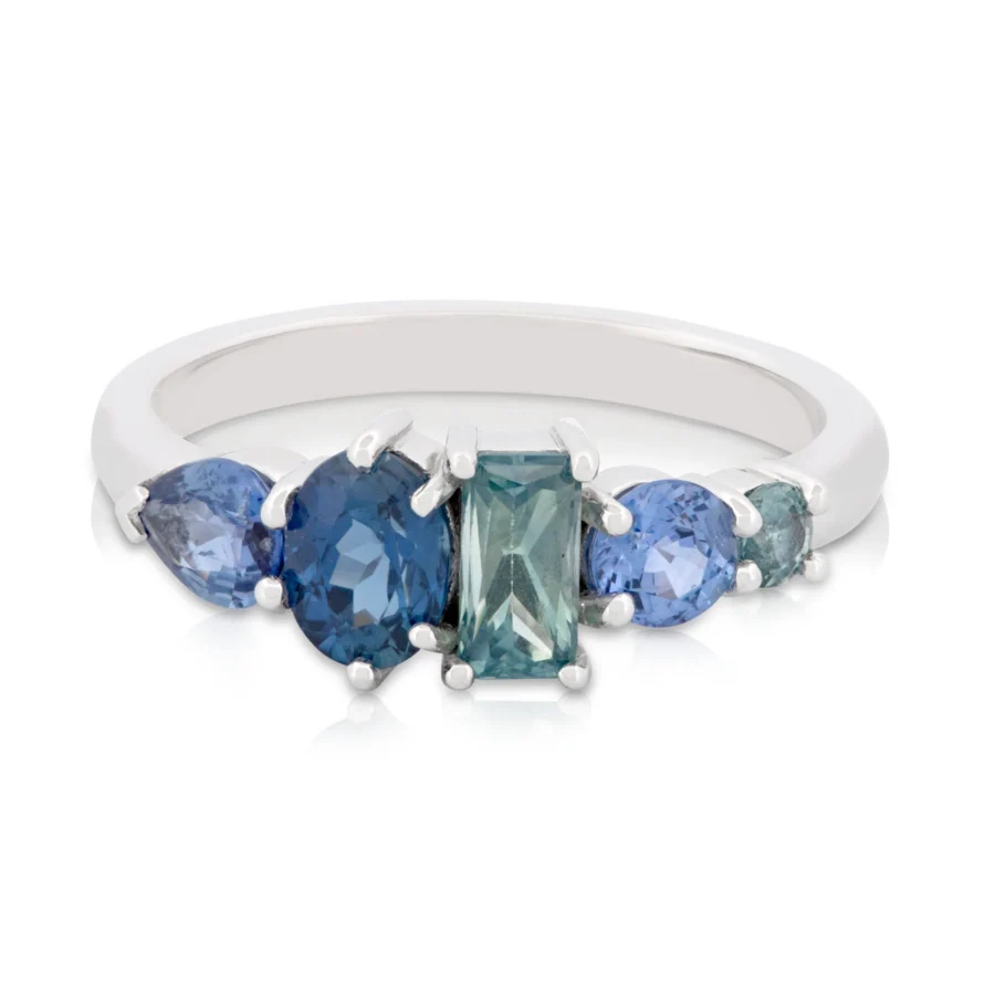 Blue and Teal Sapphire Stacker