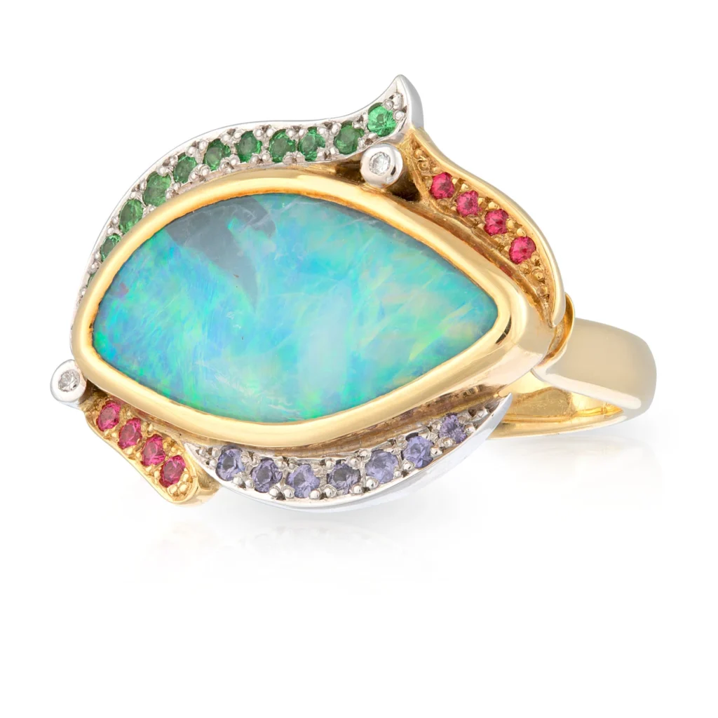 Boulder Opal Dress Ring Front Left