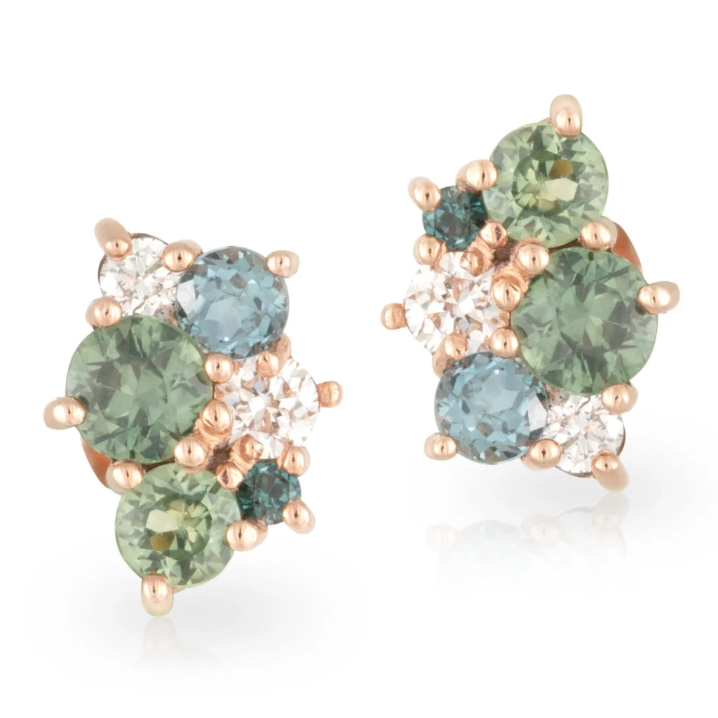 Bubble Parti Sapphire and Diamond Studs
