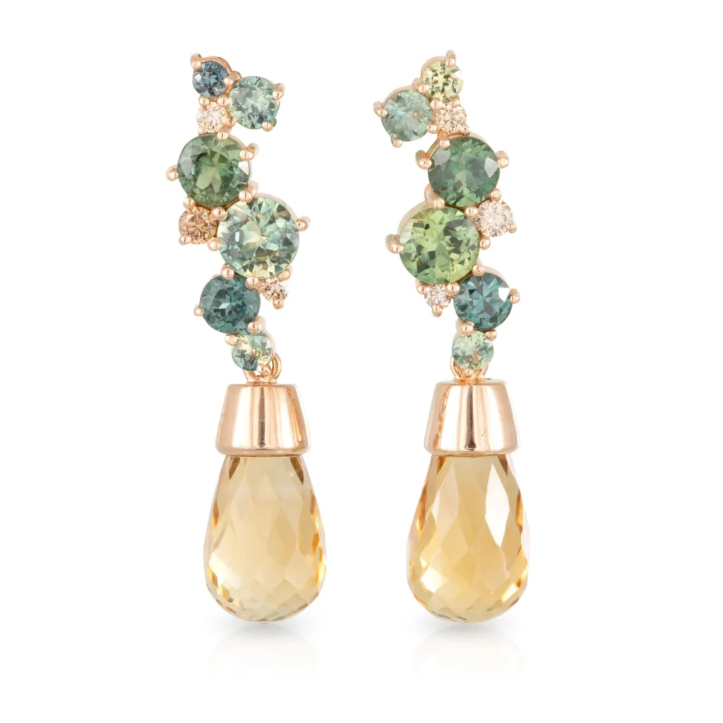 Bubble Parti Sapphires and Citrine Drops