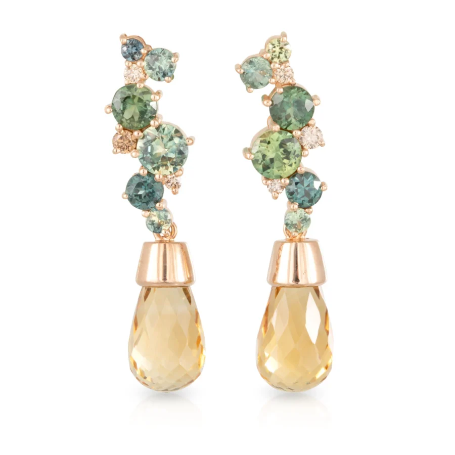 Bubble Parti Sapphires and Citrine Drops