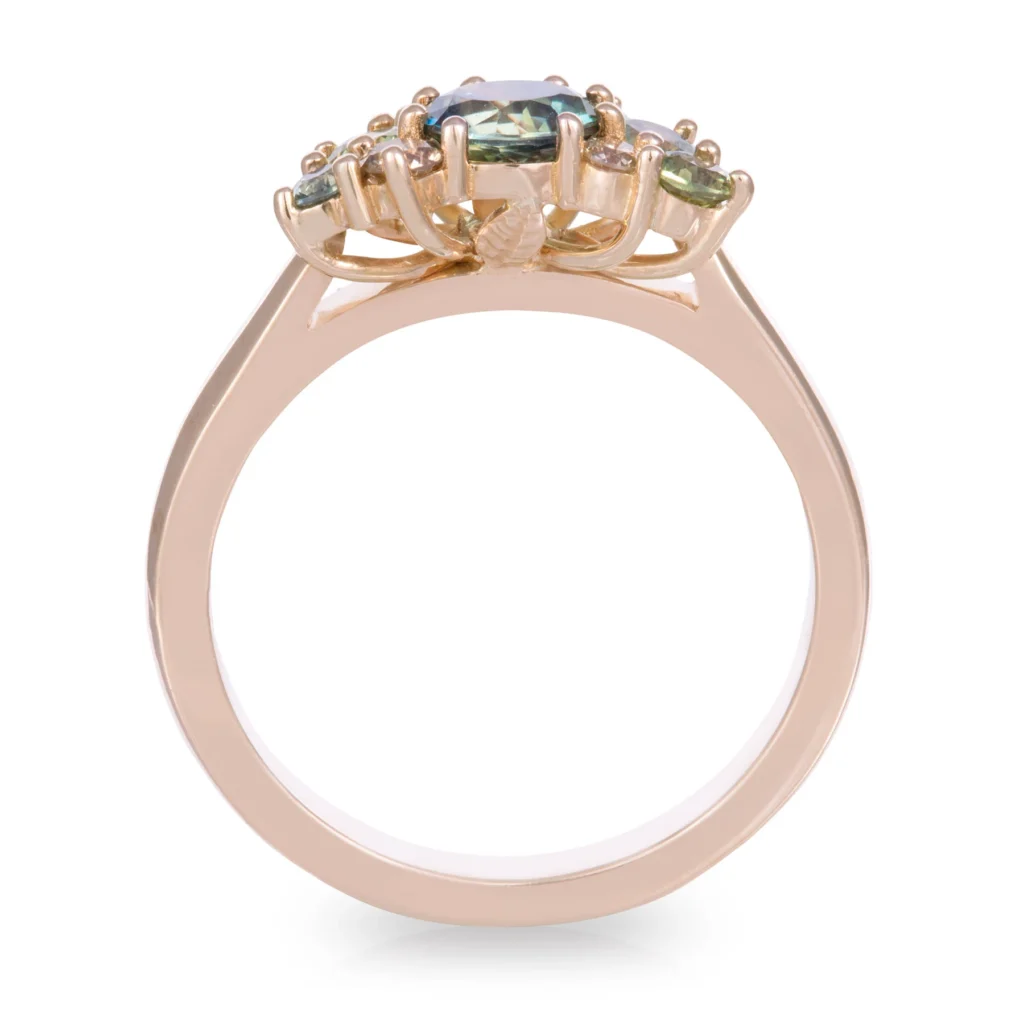 Bubble Sapphire and Diamond Ring