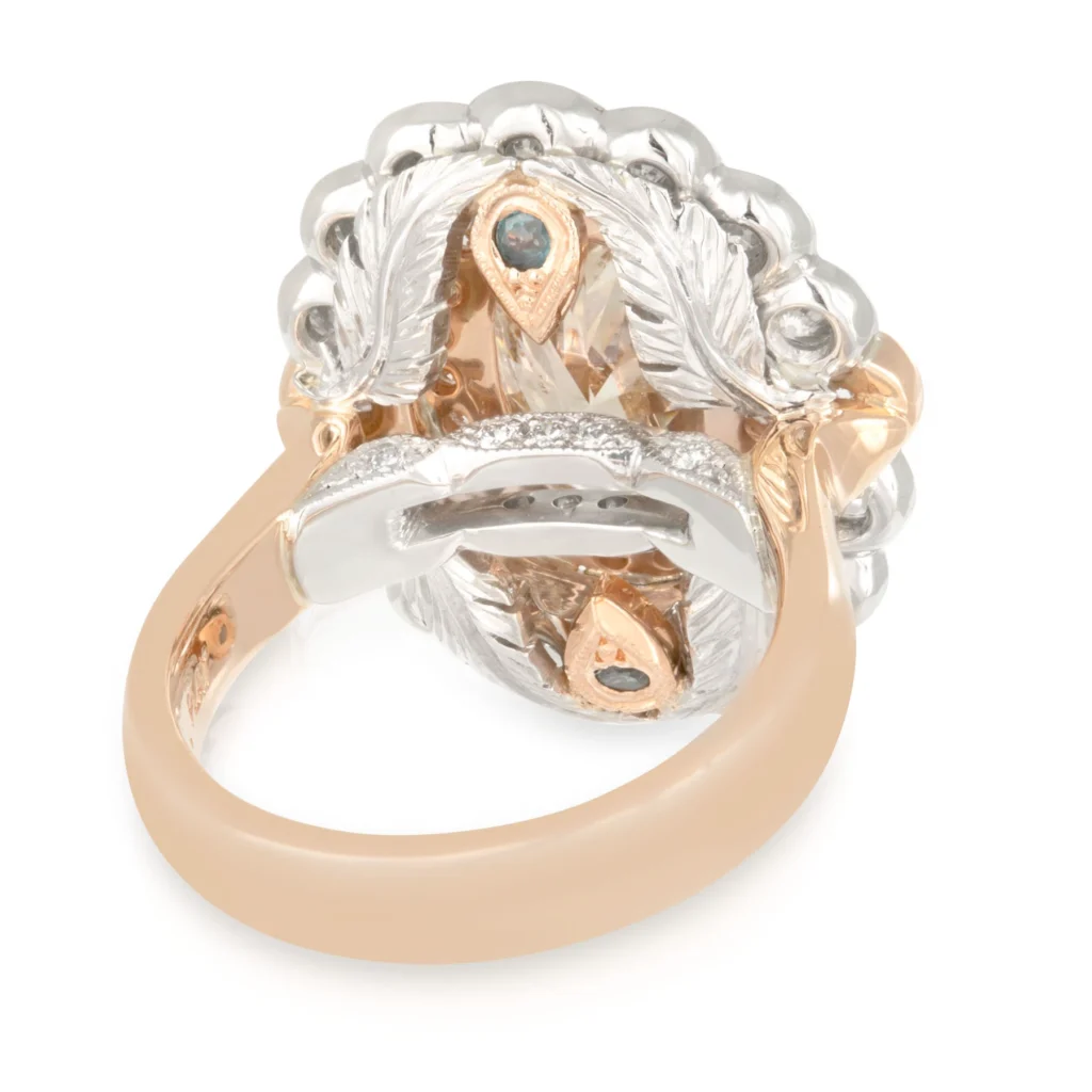 Cognac Diamond Double Halo Engagement Ring