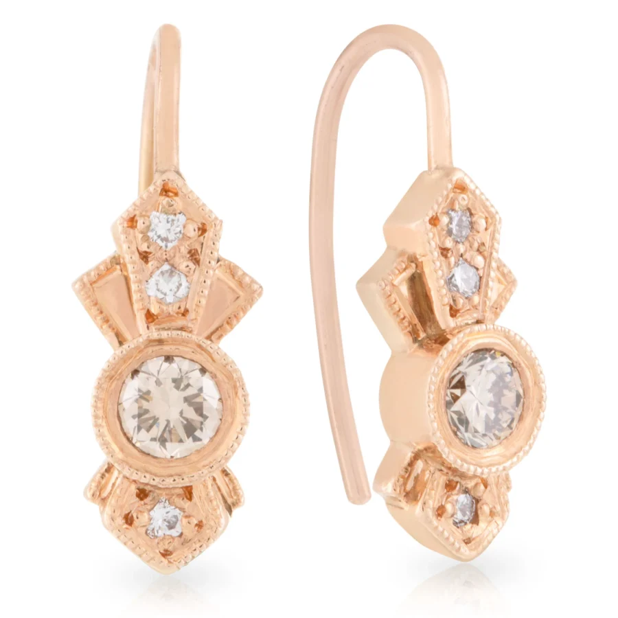 Cognac Diamond Halo Drops