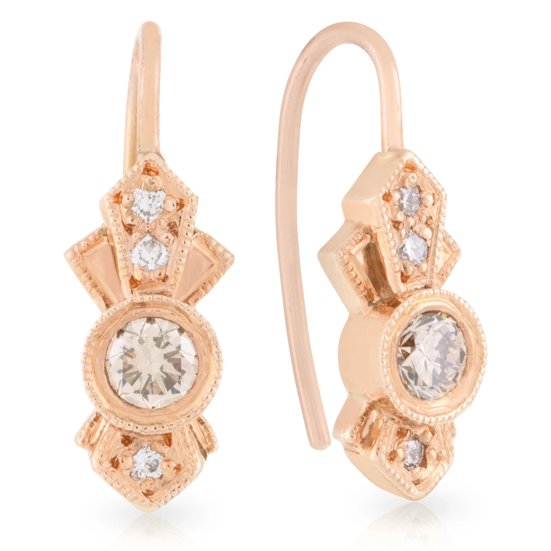 Cognac Diamond Halo Drops