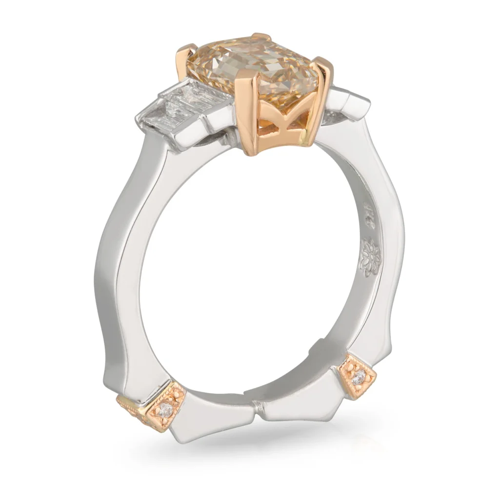 Cognac Diamond Trilogy Engagement Ring