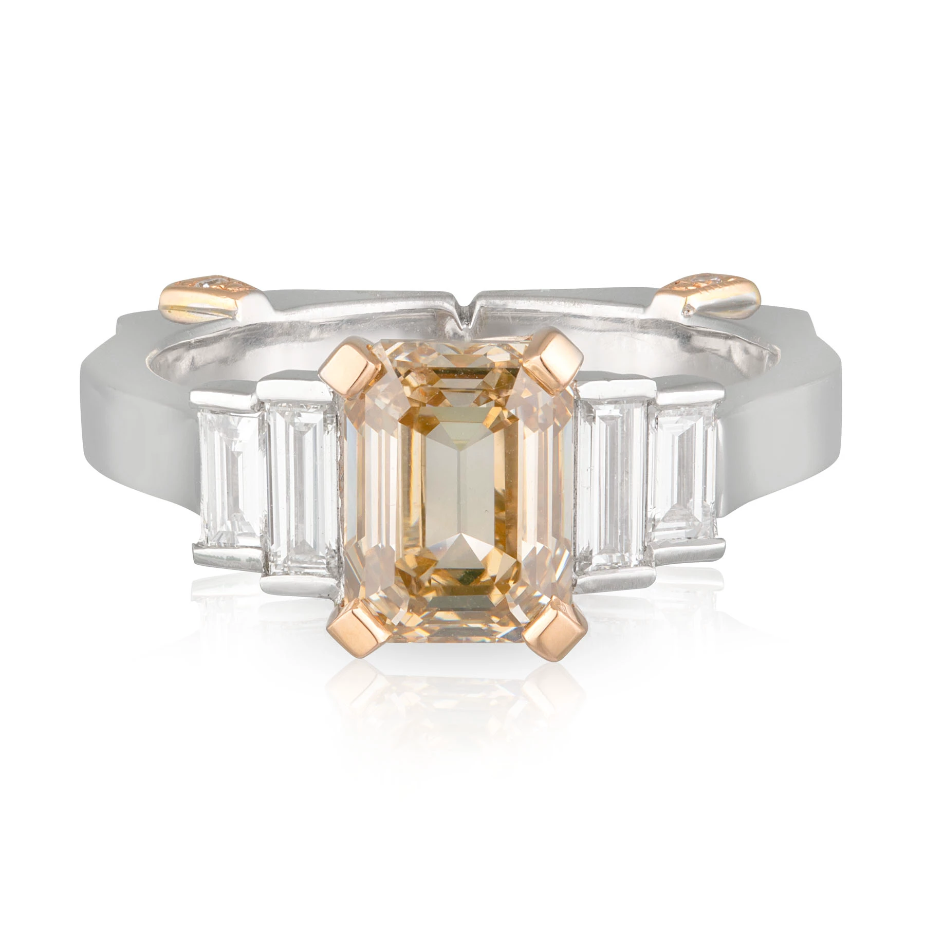 Cognac Diamond Trilogy Engagement Ring
