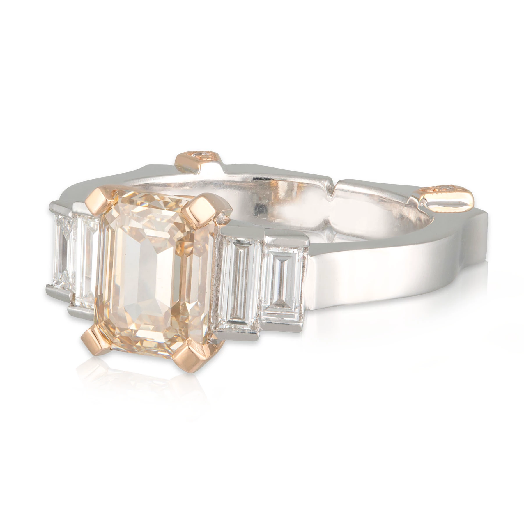 Cognac Diamond Trilogy Engagement Ring